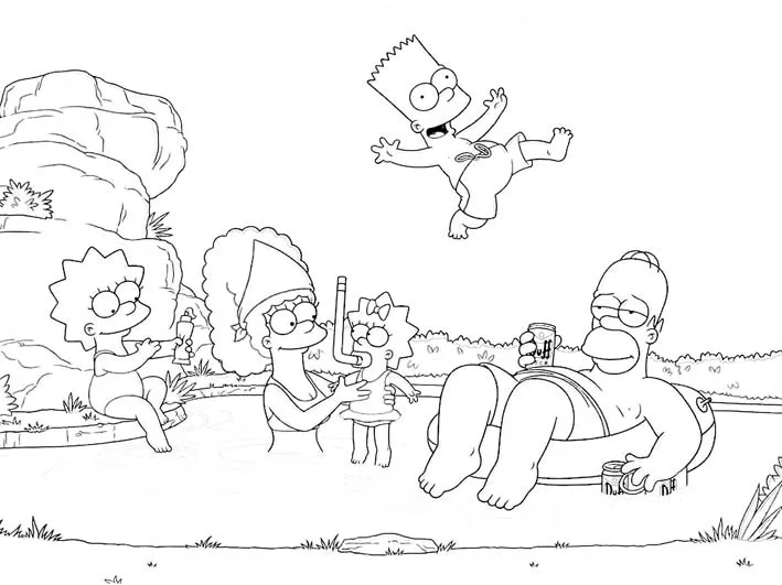 Pinto Dibujos: Imagenes de Vacaciones de los Simpson para pintar y ... Pinto Dibujos: Imagenes de Vacaciones de los Simpson para pintar y ...