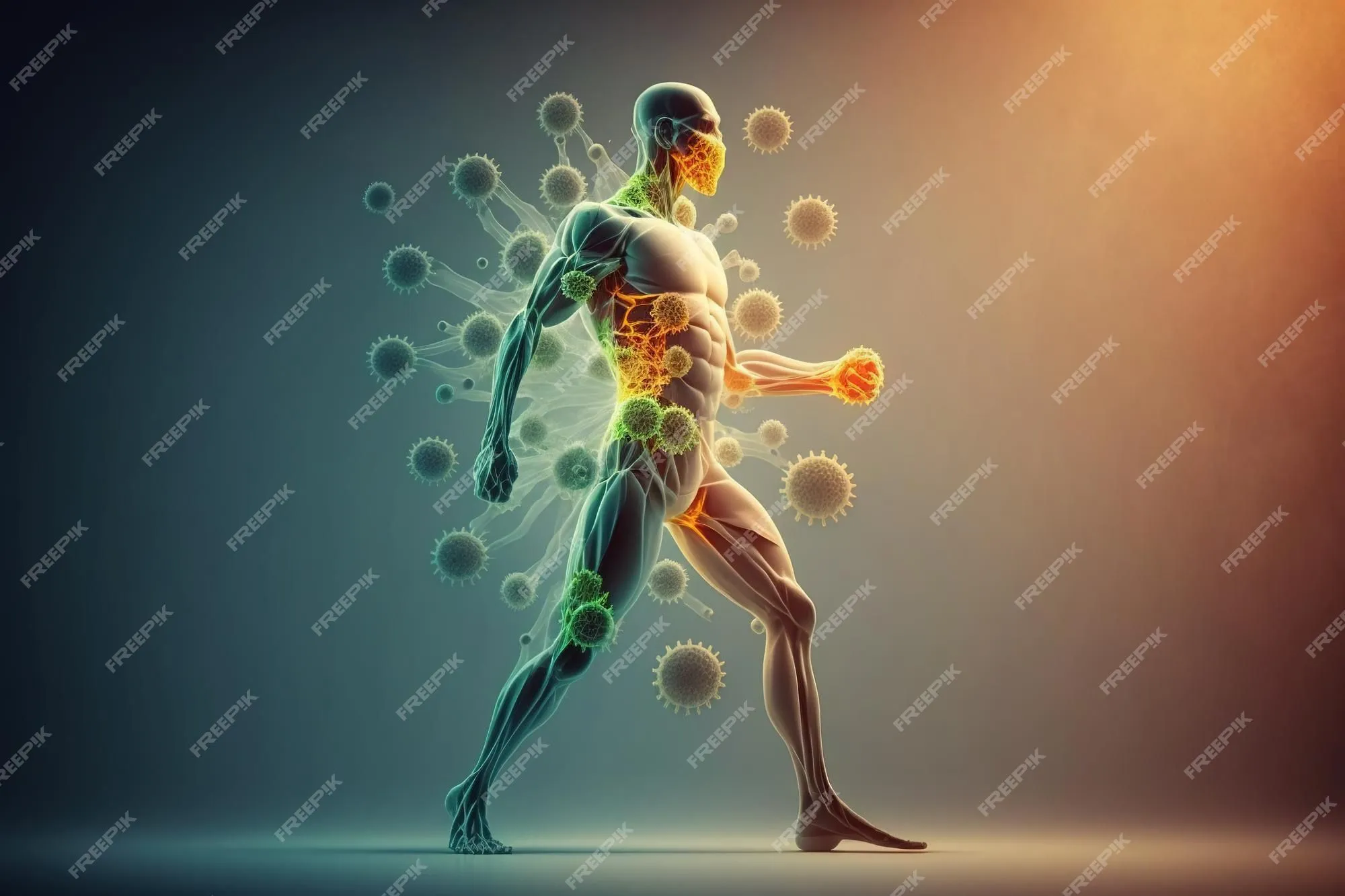 El sistema inmunológico inmunidad protección natural del cuerpo humano contra factores externos bacterias virus diversas enfermedades un escudo en la guardia de un ser humano | Foto Premium El sistema inmunológico inmunidad protección natural del cuerpo humano contra factores externos bacterias virus diversas enfermedades un escudo en la guardia de un ser humano | Foto Premium