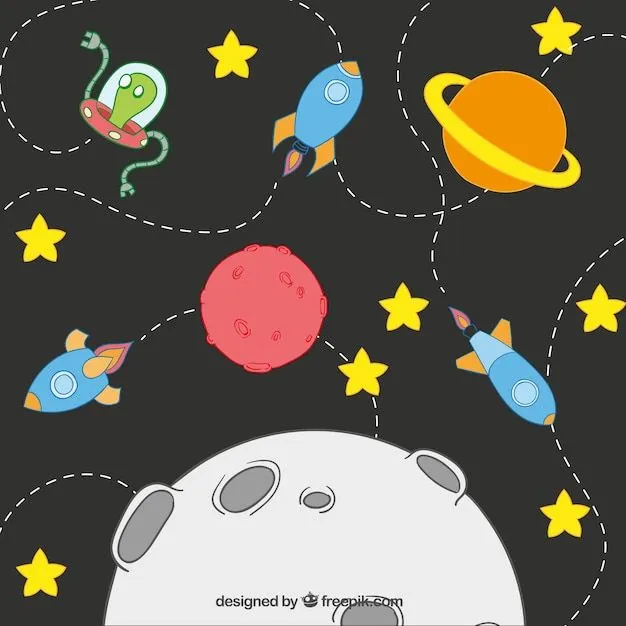 Sistema solar de dibujos animados | Descargar Vectores gratis