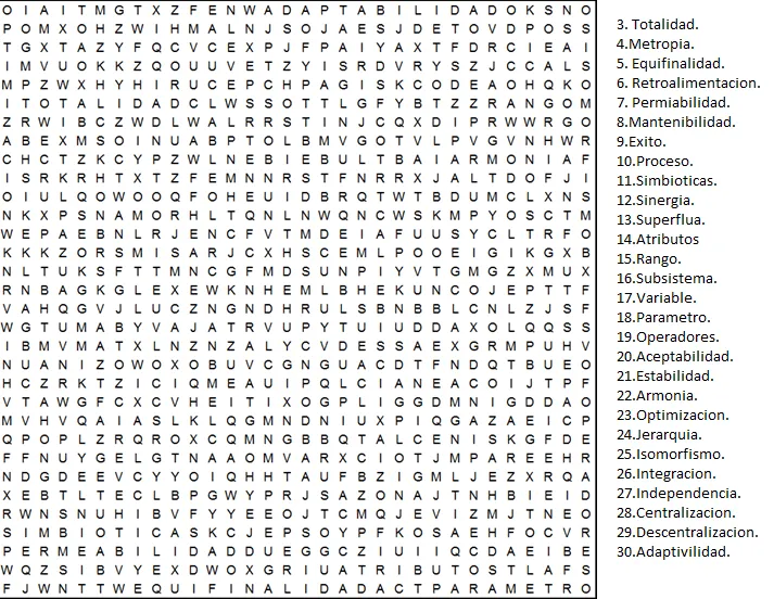 sistemas: crucigrama y sopa de letras