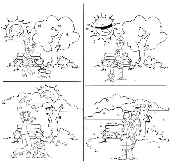 Dibujos de las cuatro estaciones del año para pintar - Imagui Dibujos de las cuatro estaciones del año para pintar - Imagui