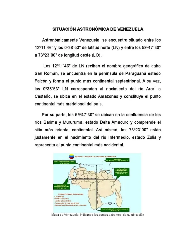 Situación Astronómica de Venezuela | PDF