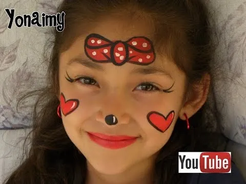 PINTACARITAS DE MINNIE MOUSE ( FACE PAINTING ) . - YouTube