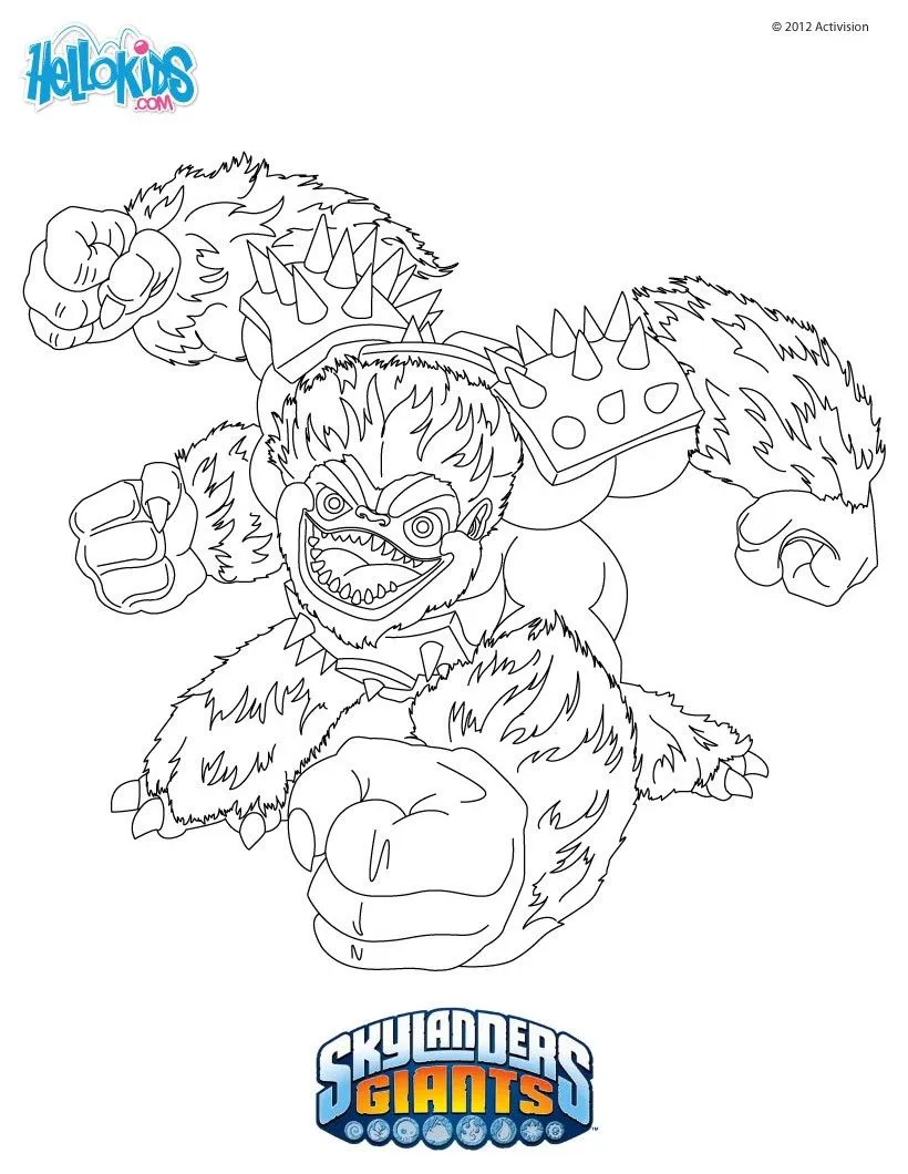 Skylanders GIANTS coloring pages - SLAMBAM Skylanders GIANTS coloring pages - SLAMBAM