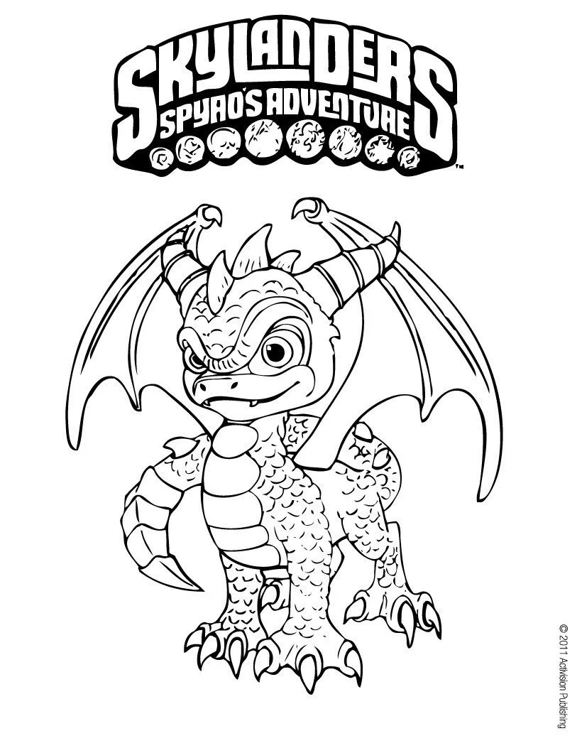 Skylanders SPYRO'S ADVENTURE coloring pages - SPYRO Skylanders SPYRO'S ADVENTURE coloring pages - SPYRO