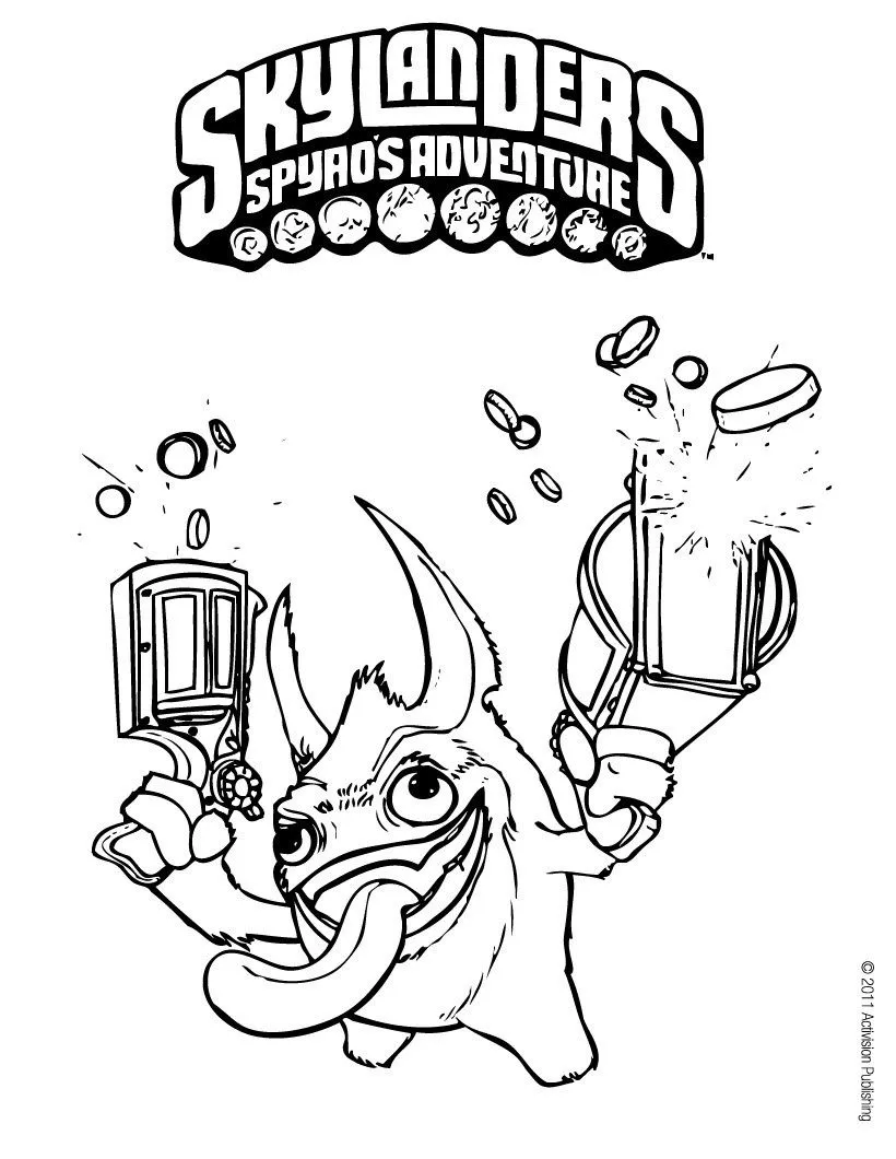 Skylanders SPYRO'S ADVENTURE coloring pages - TRIGGER HAPPY Skylanders SPYRO'S ADVENTURE coloring pages - TRIGGER HAPPY