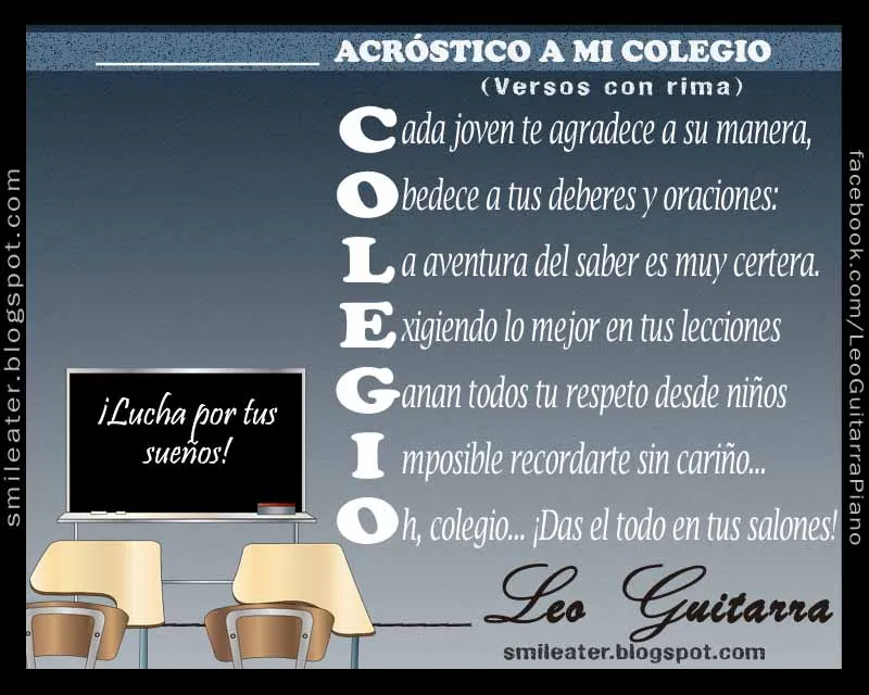 Smileater 2nd: ACROSTICO POEMA A MI ESCUELA - COLEGIO Smileater 2nd: ACROSTICO POEMA A MI ESCUELA - COLEGIO