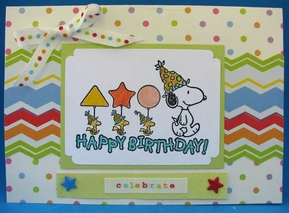 Snoopy and Woodstock Happy Birthday Parade Card by jolipapier Snoopy and Woodstock Happy Birthday Parade Card by jolipapier