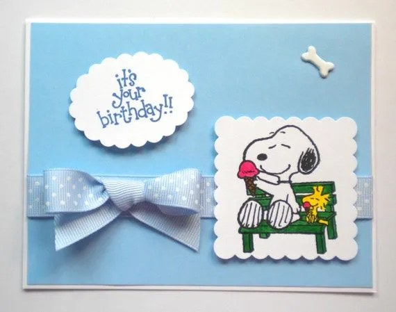 SNOOPY BOY BIRTHDAY Card Snoopy Woodstock by CustomCardsByBonnie SNOOPY BOY BIRTHDAY Card Snoopy Woodstock by CustomCardsByBonnie