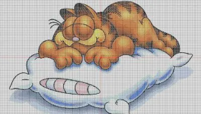 Garfield, patrón punto de cruz | Blog de imágenes