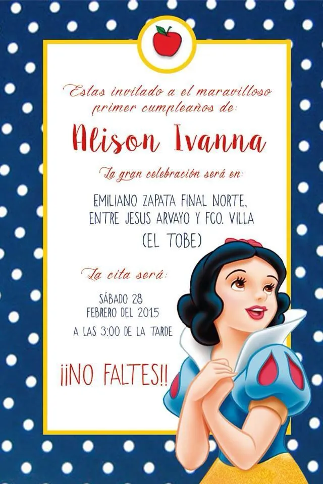 Snow white party Invitations | Invitaciones de disney, Ejemplos de invitaciones, Crear invitaciones de cumpleaños Snow white party Invitations | Invitaciones de disney, Ejemplos de invitaciones, Crear invitaciones de cumpleaños