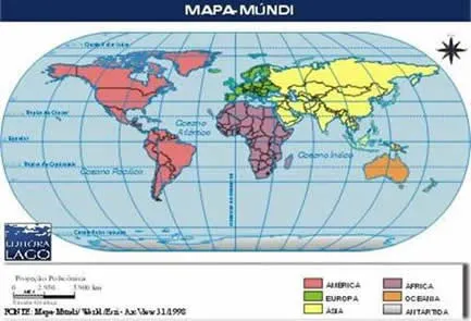 Mapa dos continentes - Imagui