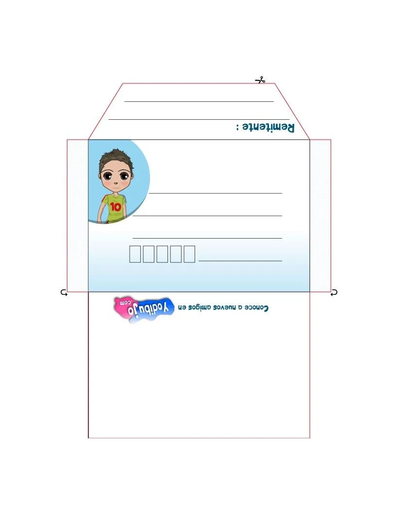 Sobres y cartas para cumpleaños - Sobre FUTBOLISTA