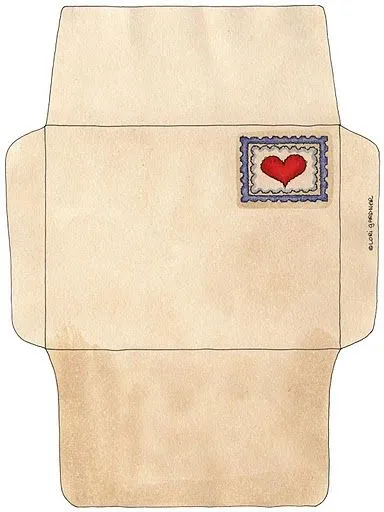 Sobres con corazones para imprimir - Imagenes y dibujos para imprimir
