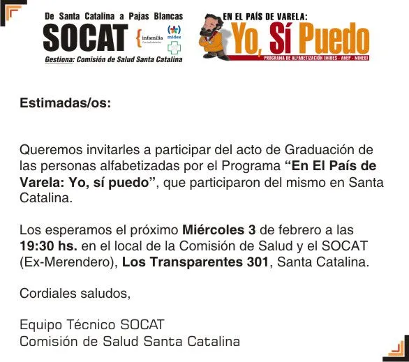 SOCAT "De Santa Catalina a Pajas Blancas" | Comisión de Salud ...