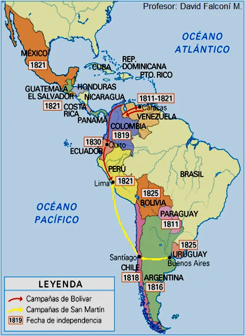 Social Site: Mapa de la Independencia de Hispanoamérica Social Site: Mapa de la Independencia de Hispanoamérica