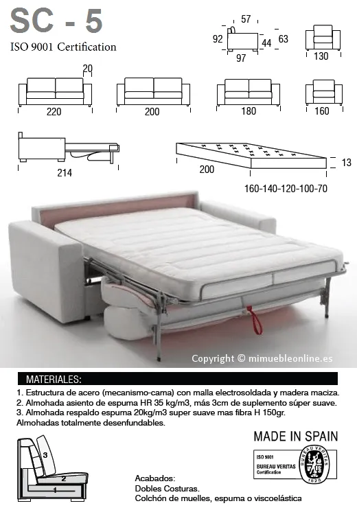 Sofá Cama SC-5 - mimuebleonline.es