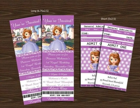 Sofía el primer Ticket invitaciones/única Princesa por NhelyDesigns