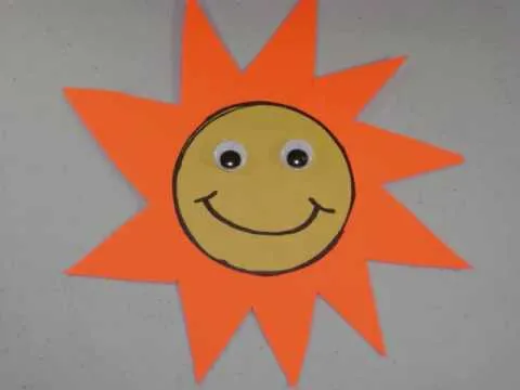 Como hacer un sol con papel de construcción o cartulina - YouTube Como hacer un sol con papel de construcción o cartulina - YouTube