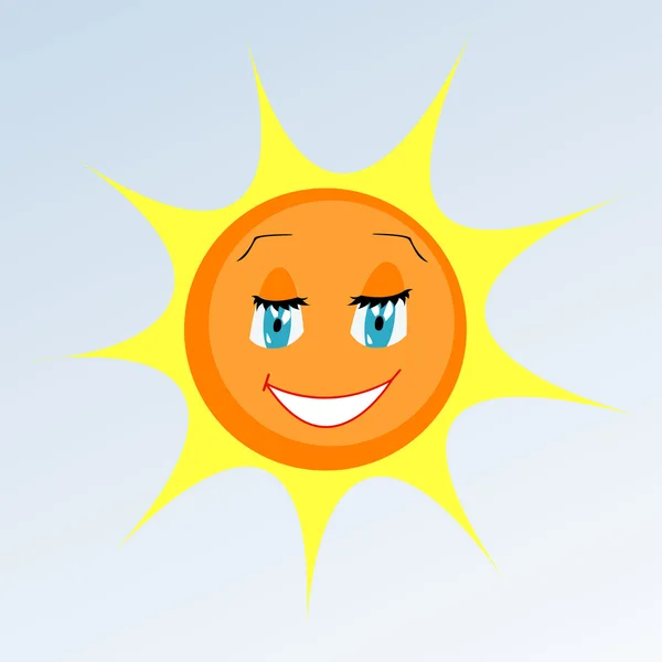 Sol sonriente de dibujos animados — Vector stock © Roman_Volkov ...