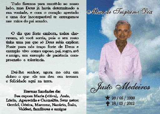 SOLIDARIEDADE CRISTÃO! CONVITE MISSA DE 30º DIA DE FALECIMENTO ... SOLIDARIEDADE CRISTÃO! CONVITE MISSA DE 30º DIA DE FALECIMENTO ...