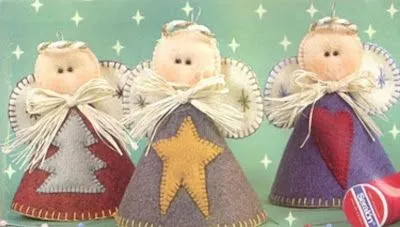 Angelitos navideños de fieltro | Solountip. Angelitos navideños de fieltro | Solountip.