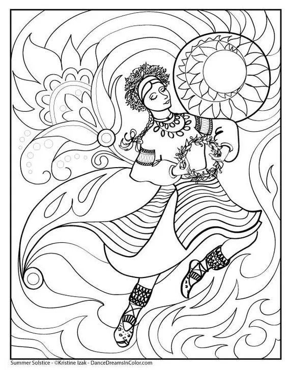 Solsticio de verano Ivan Kupala Página para colorear de - Etsy México Solsticio de verano Ivan Kupala Página para colorear de - Etsy México