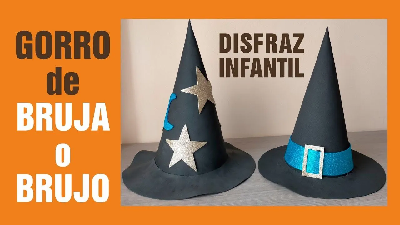 SOMBRERO de BRUJA o BRUJO - YouTube