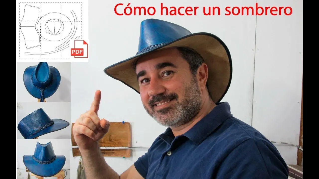 Cómo hacer un sombrero de cuero 100% hecho a mano - YouTube