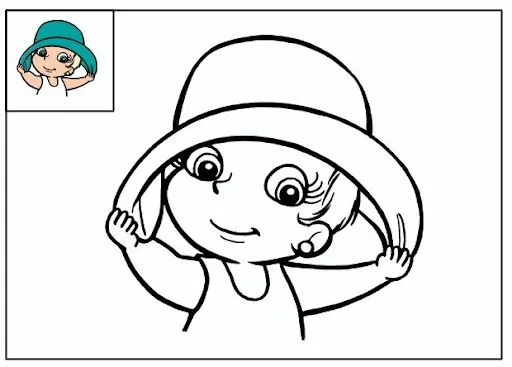 Sombrero para niñas para colorear - Imagui