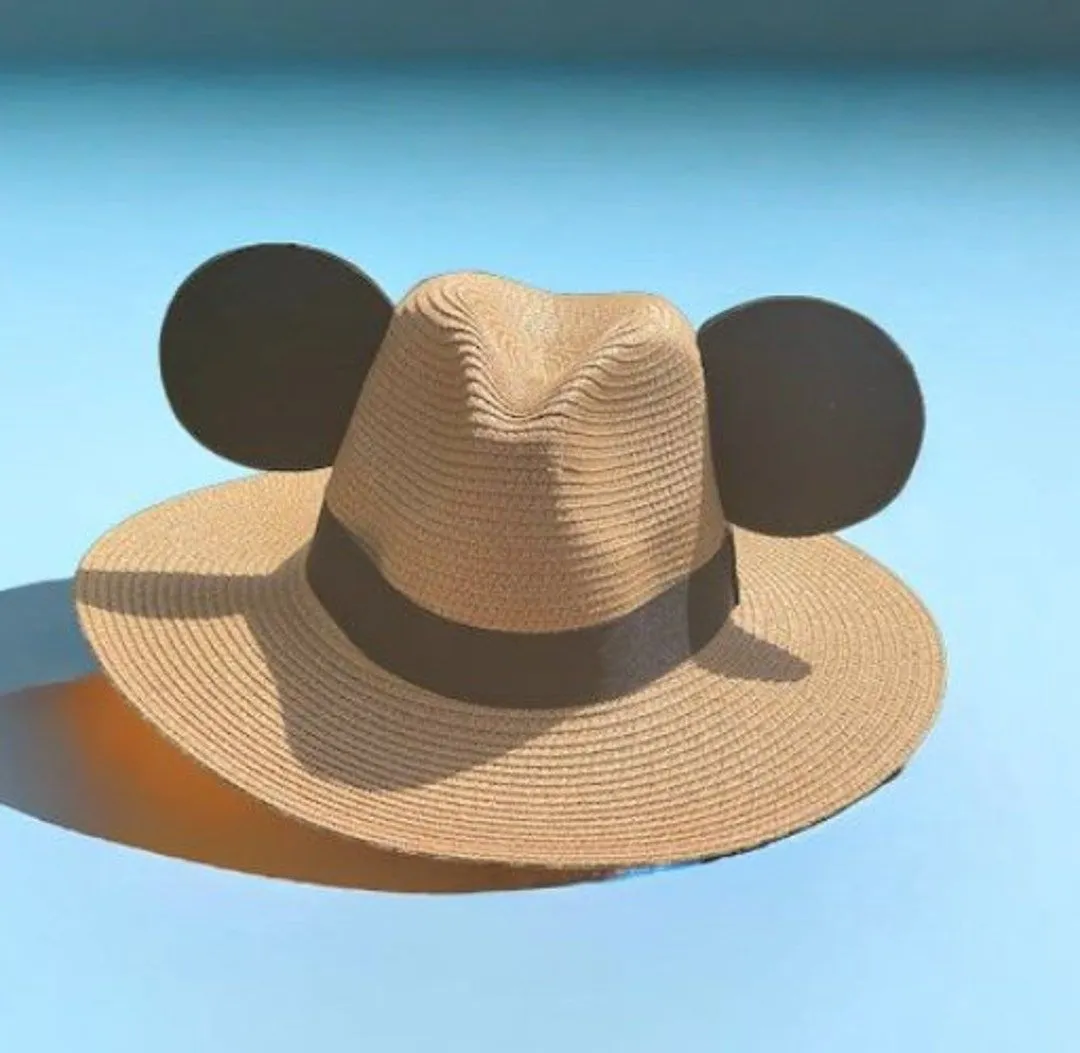 Sombrero de Paja con Orejas de Ratón inspirado en Disney - Etsy México Sombrero de Paja con Orejas de Ratón inspirado en Disney - Etsy México