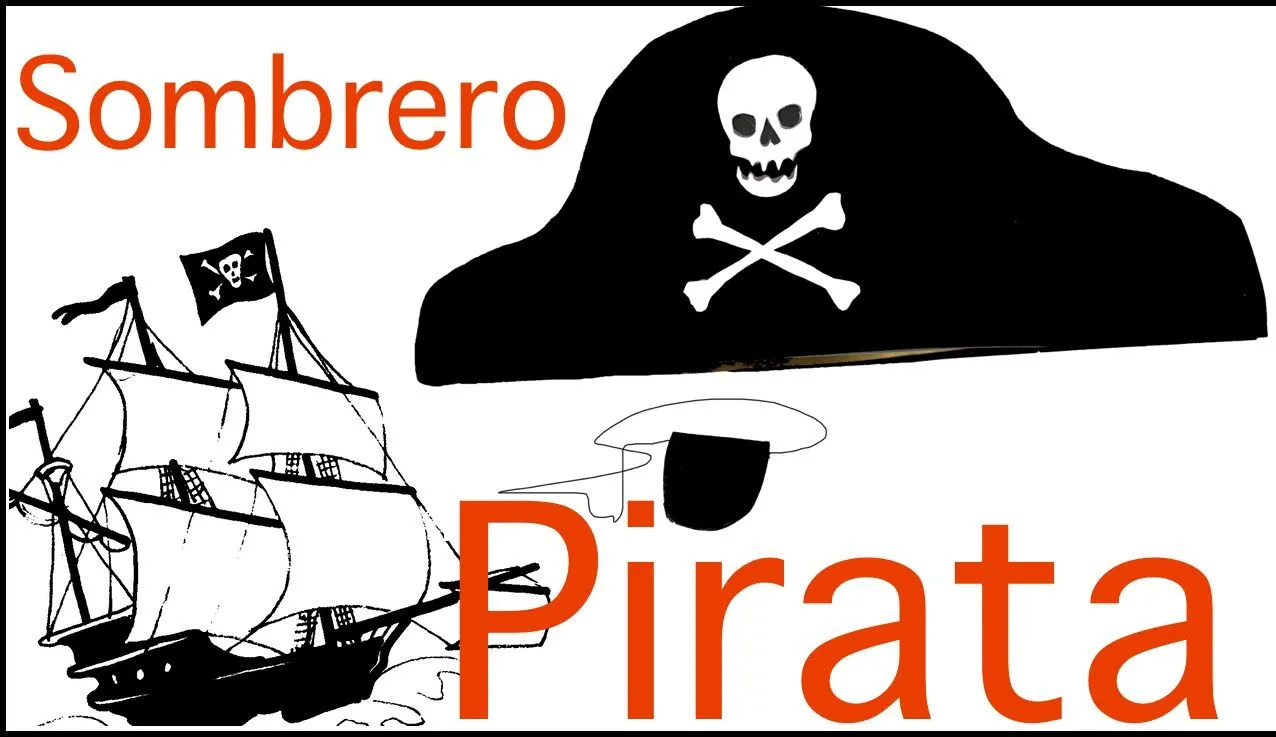 Sombrero y parche de pirata en goma eva - Manualidades en Goma Eva y Foami Sombrero y parche de pirata en goma eva - Manualidades en Goma Eva y Foami