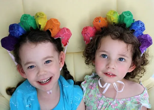 Sombreros y diademas con cartones de huevos - Guía de MANUALIDADES Sombreros y diademas con cartones de huevos - Guía de MANUALIDADES