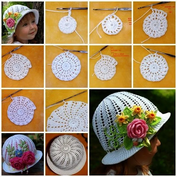 Sombreros encantadores para niñas | Crochet y Dos agujas