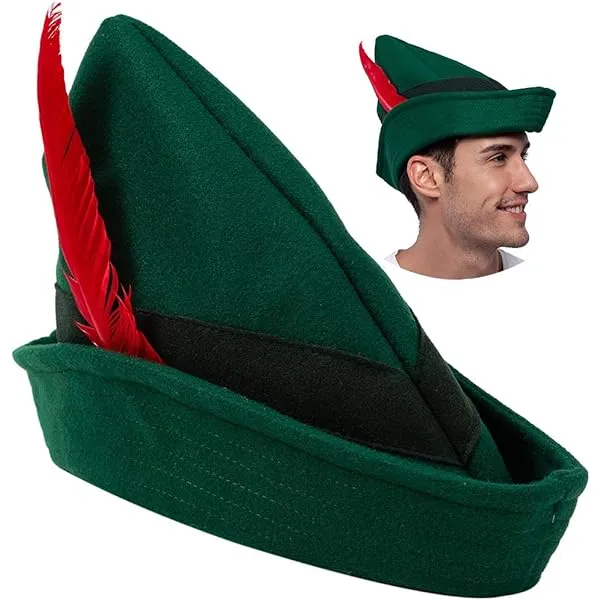 Sombreros de fieltro con plumas, talla única, para disfraz de adulto,  sombrero alpino, sombrero de Peter Pan, sombrero alemán, sombrero tirolés  verde, disfraz de Halloween : Amazon.com.mx: Juguetes y Juegos