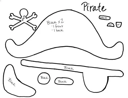 Moldes de gorro de piratas - Imagui