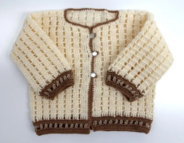 Sonhos de Bebê Crochet: Casaquinho de Bebê Bege em Crochê Sonhos de Bebê Crochet: Casaquinho de Bebê Bege em Crochê