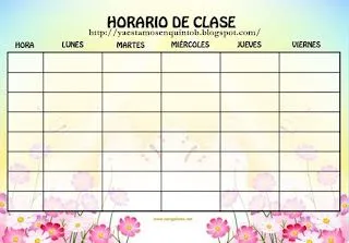 Sonrisas de Colores: Horarios escolares para imprimir y colorear Sonrisas de Colores: Horarios escolares para imprimir y colorear
