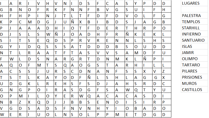 Sopa de letras - Página 3 - Juegos y Dinamicas - Saint Seiya Foros