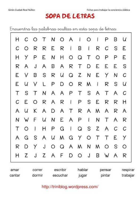sopa-de-letras-verbos-mayuscula | Sopa de letras dificil, Sopas de letras  para imprimir gratis, Letras para imprimir gratis