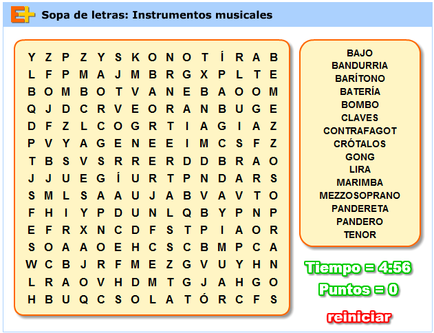 Sopa de Instrumentos Musicales