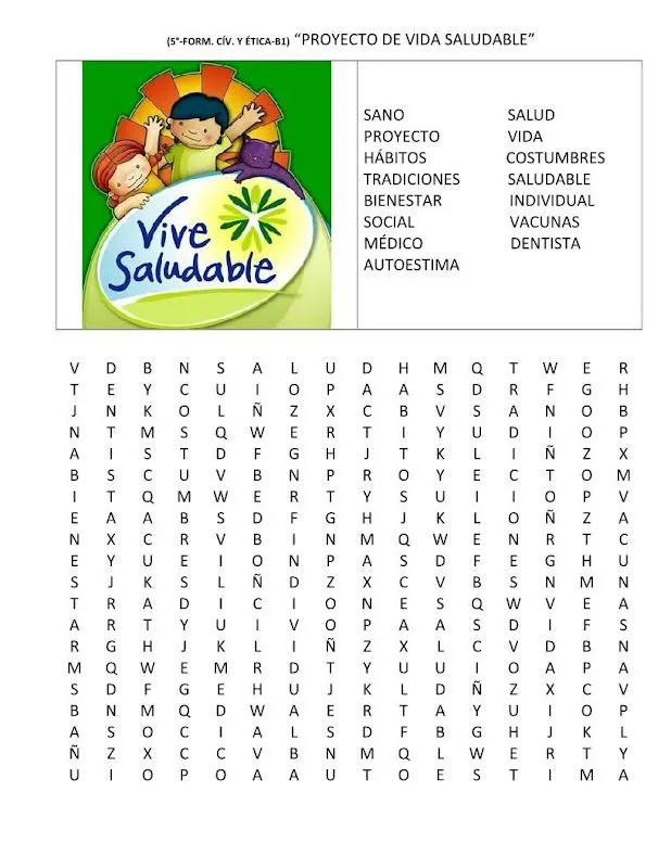 Sopa de letras sobre alimentos saludables - Imagui