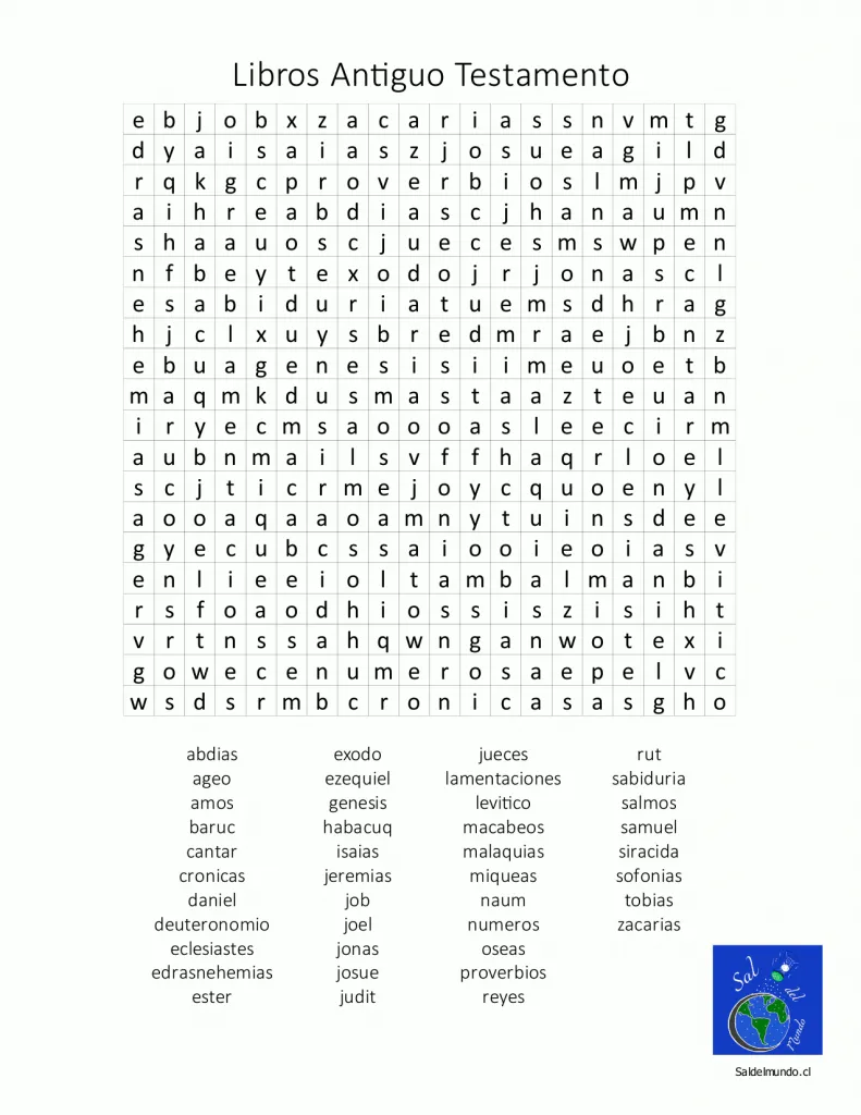 Sopa de Letras del Antiguo Testamento - Sal del Mundo Sopa de Letras del Antiguo Testamento - Sal del Mundo