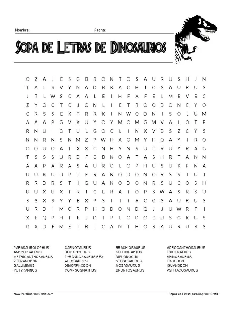 Sopa Letras Dinosaurios Dificil PDF | PDF | Taxa | Dinosaurios cretáceos Sopa Letras Dinosaurios Dificil PDF | PDF | Taxa | Dinosaurios cretáceos