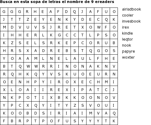 Free coloring pages of sopa de letras