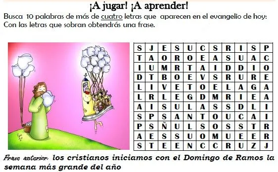 SOPA DE LETRAS PARA EL EVANGELIO DEL DOMINGO | Catequesis de Cádiz ...