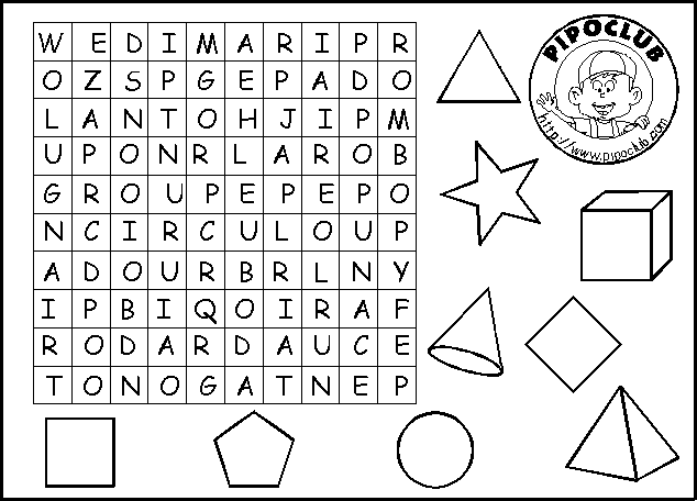 Sopa de letras de Figuras geométricas | Las matemáticas en primaria