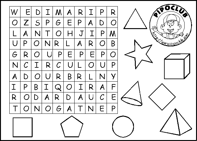Sopa de letras de Figuras geométricas | Las matemáticas en primaria Sopa de letras de Figuras geométricas | Las matemáticas en primaria