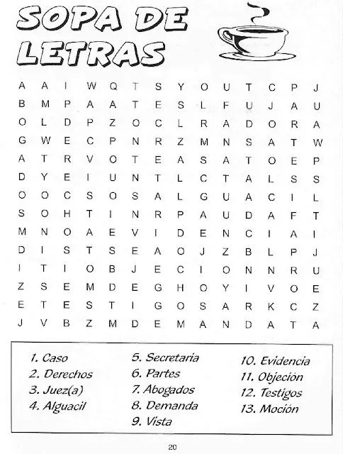 Sopa de letras para imprimir de los derechos del niño - Imagui