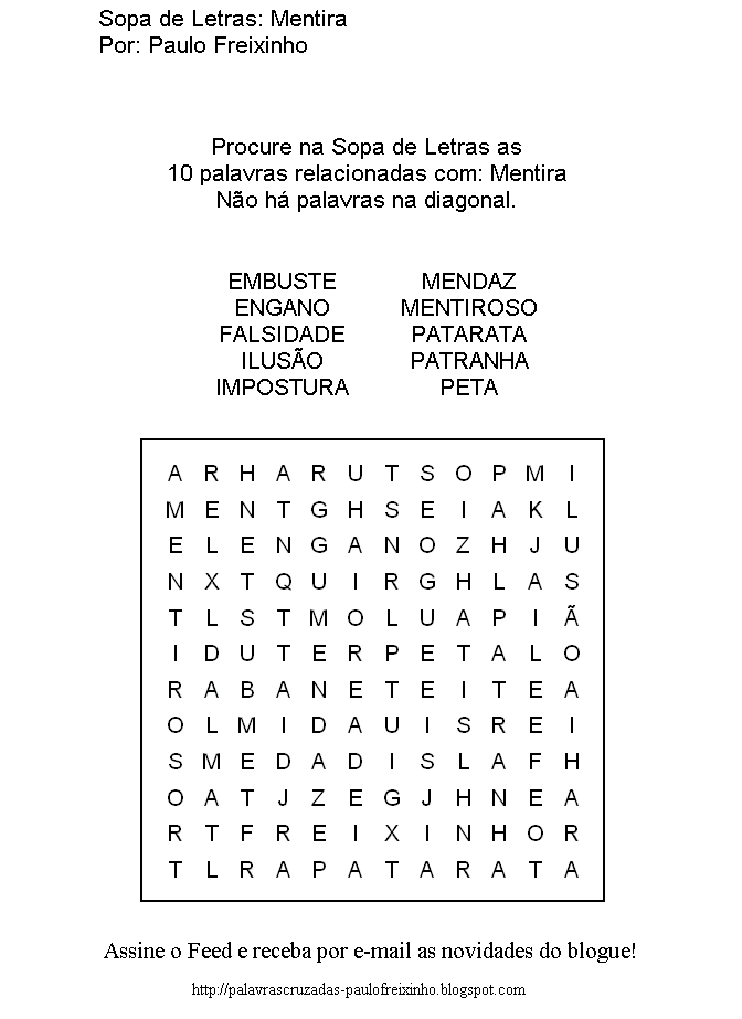 Sopa De Letras Para Imprimir